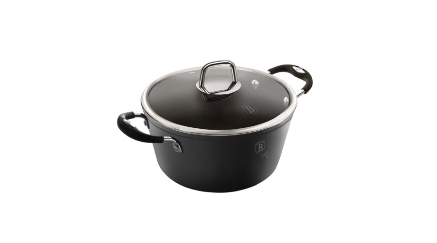 Berlinger Haus Black Professional Line magas l�bas tit�n bevonattal, szilikon fog�kkal, fed�vel, 24 